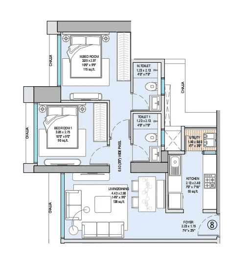 Godrej Nurture Bhandup Unit plan - 546 sq.ft.