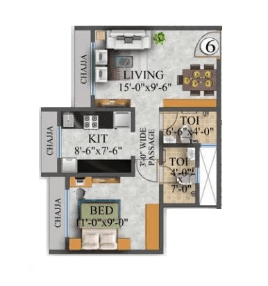 Unit plan - 420 sq.ft.