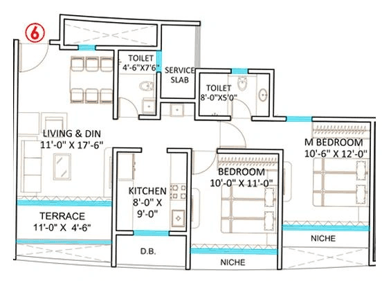Sai World Empire Unit plan - 791 sq.ft.