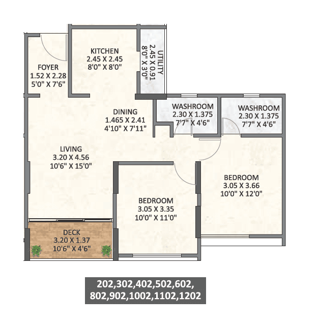 Esbee Azura Unit plan - 725 sq.ft.