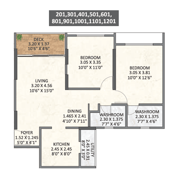 Unit plan - 711 sq.ft.