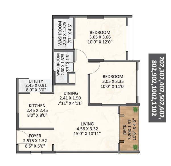 Esbee Keshav Nagar Unit plan - 730 sq.ft.