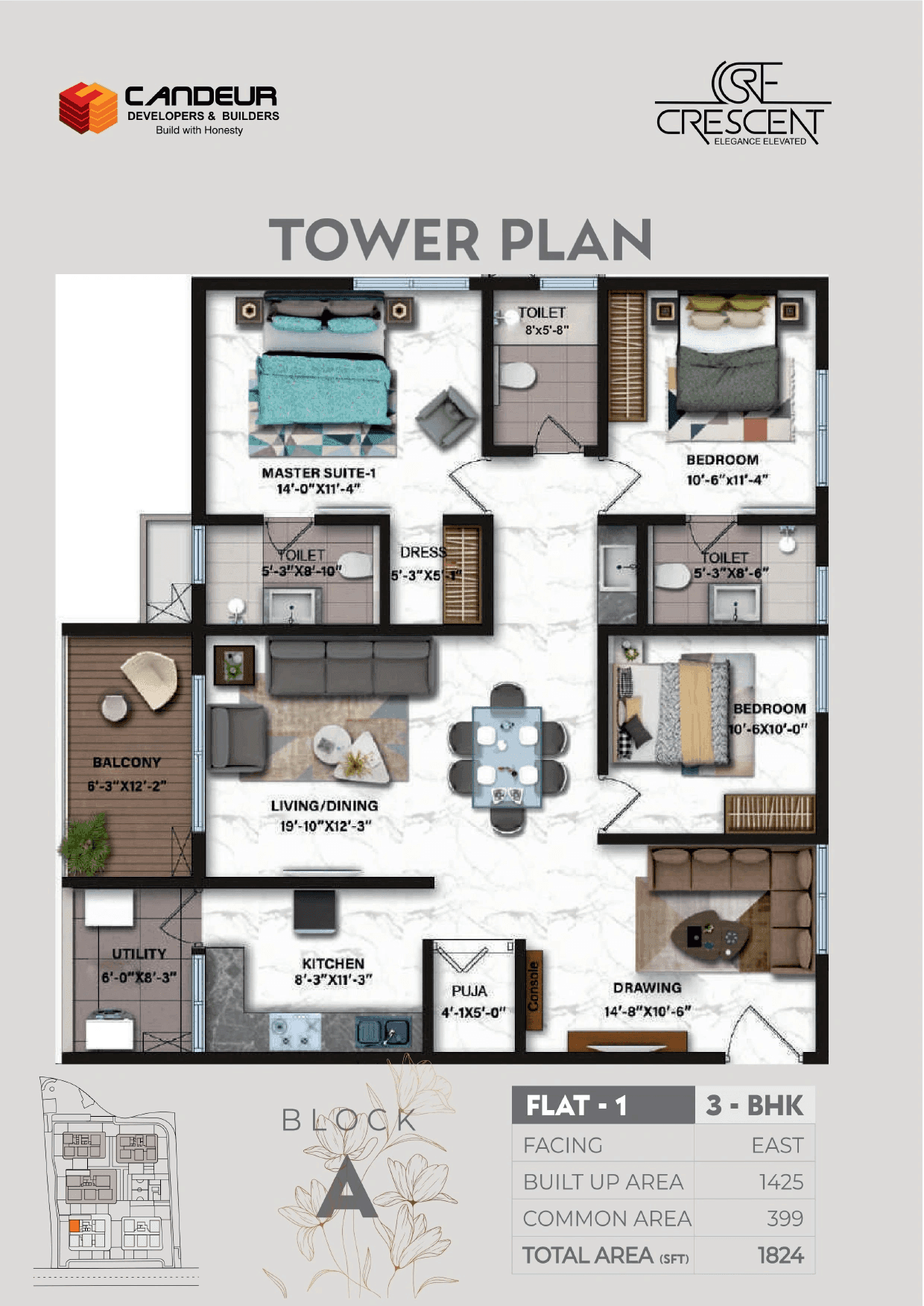 Unit plan - 1425 sq.ft.