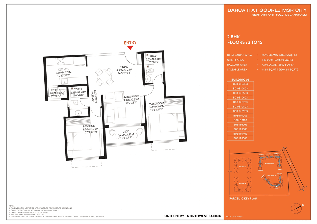 Unit plan - 709 sq.ft.