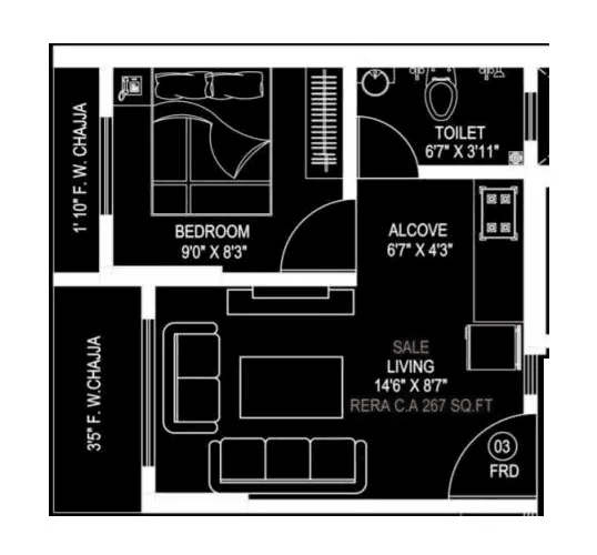 Unit plan - 267 sq.ft.