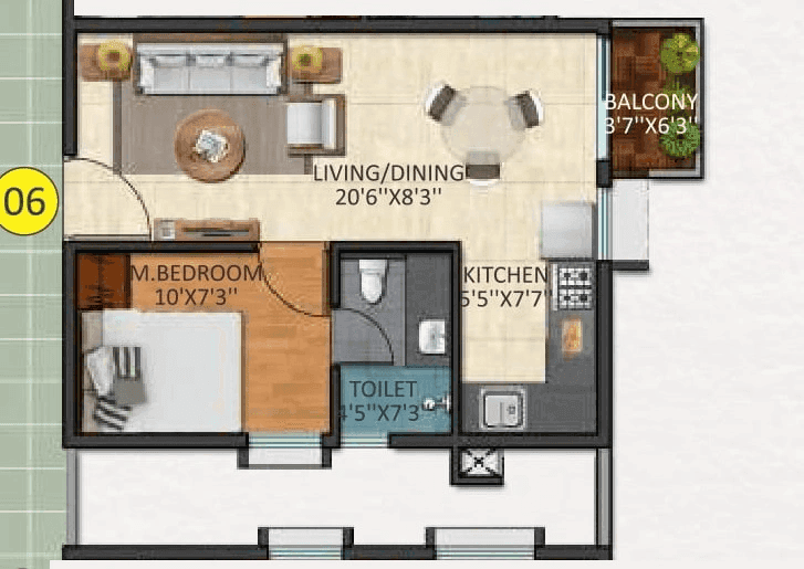 Unit plan - 309 sq.ft.