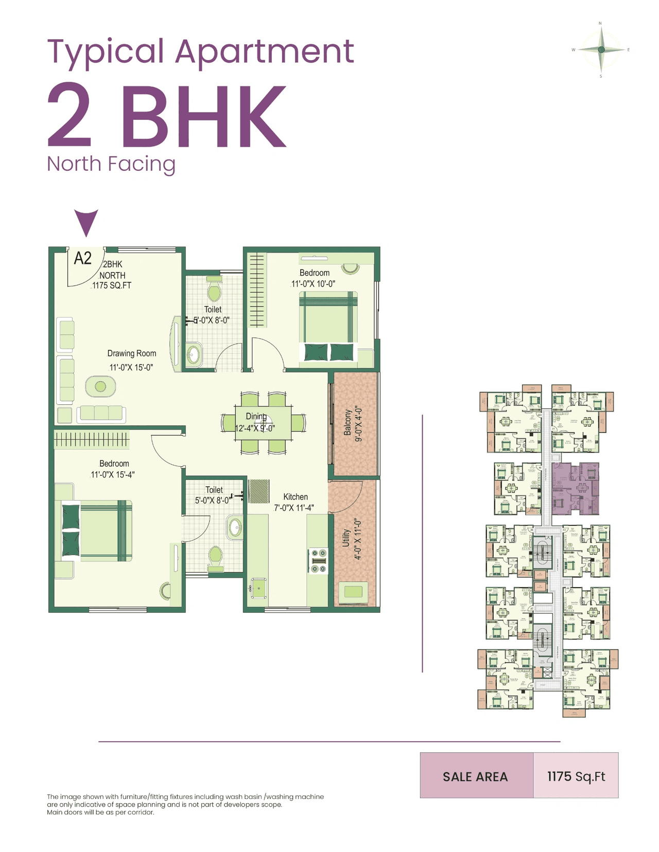 Unit plan - 739 sq.ft.