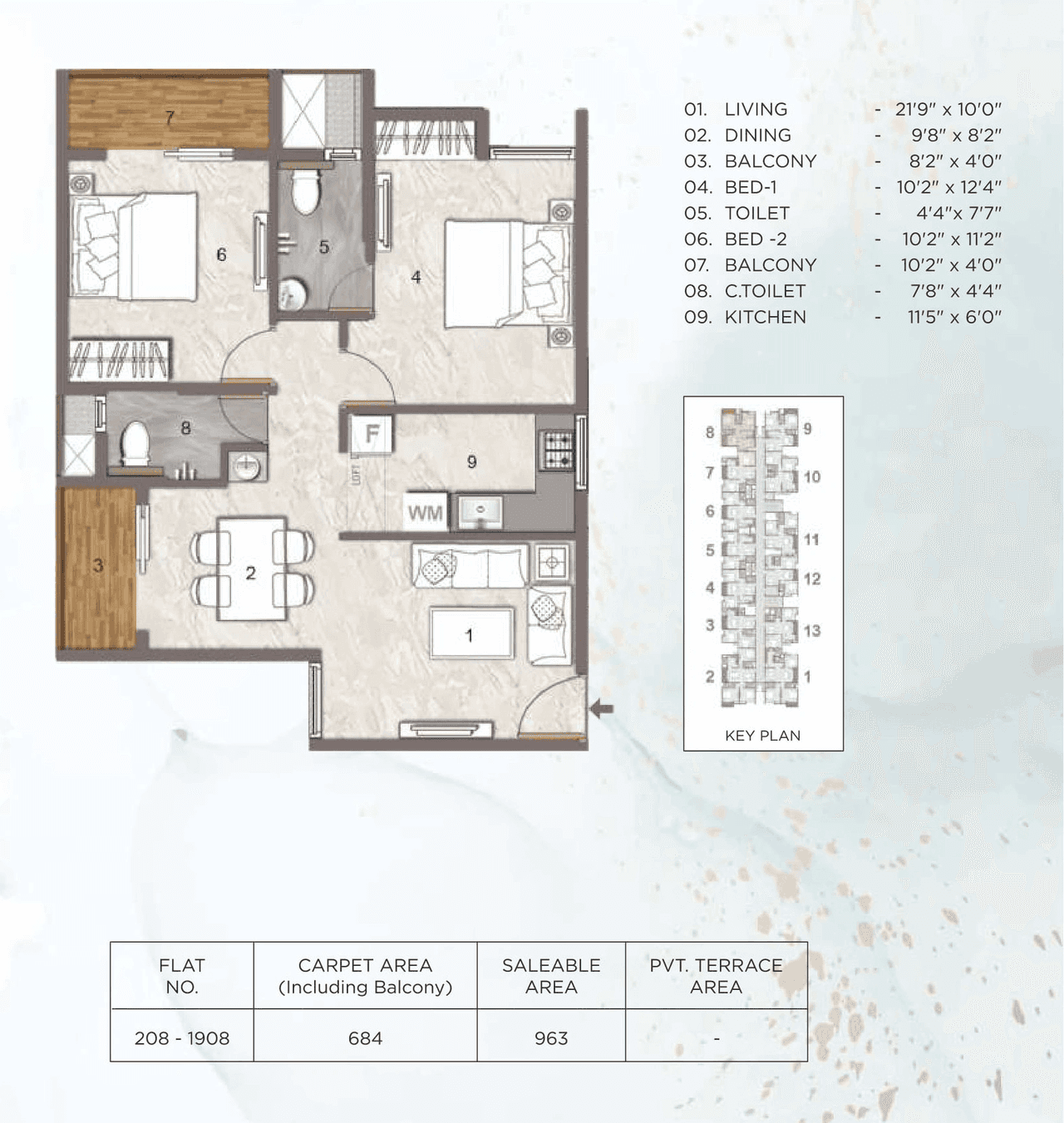 Unit plan - 683 sq.ft.