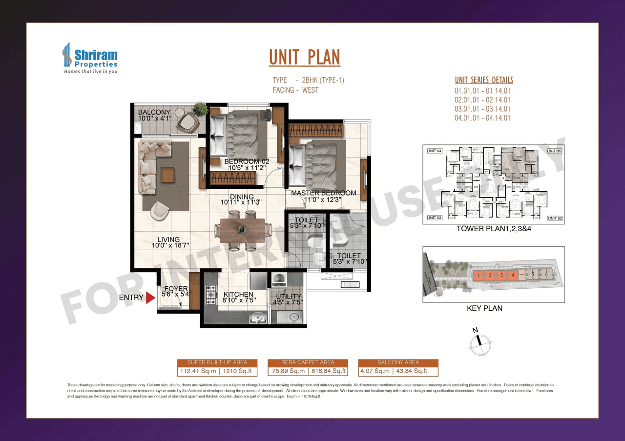 Unit plan - 847 sq.ft.
