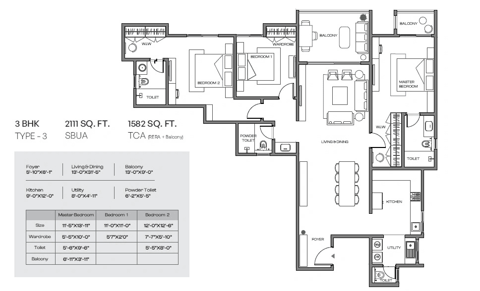 Assetz Altitude Unit plan - 1582 sq.ft.