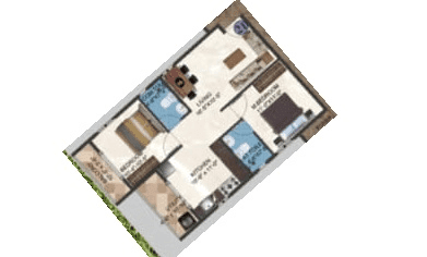 DS MAX Sista Grand Unit plan - 735 sq.ft.