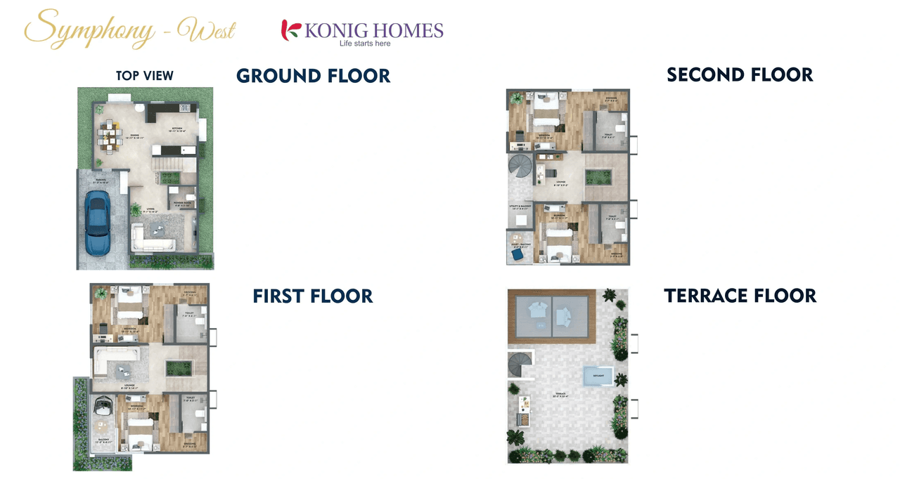 Konig Fortune County Unit plan - 1163 sq.ft.
