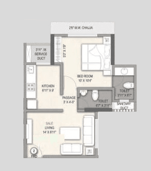 Unit plan - 392 sq.ft.