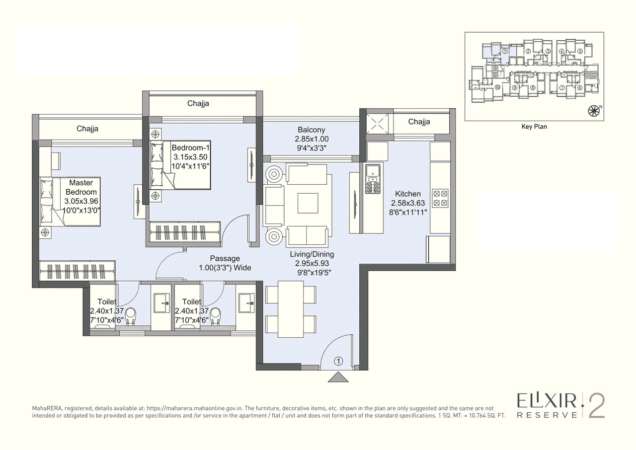 Unit plan - 715 sq.ft.
