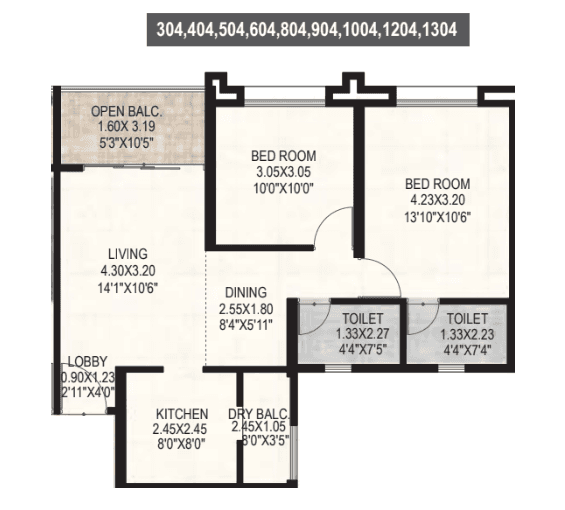 Merlin Elementa Unit plan - 727 sq.ft.