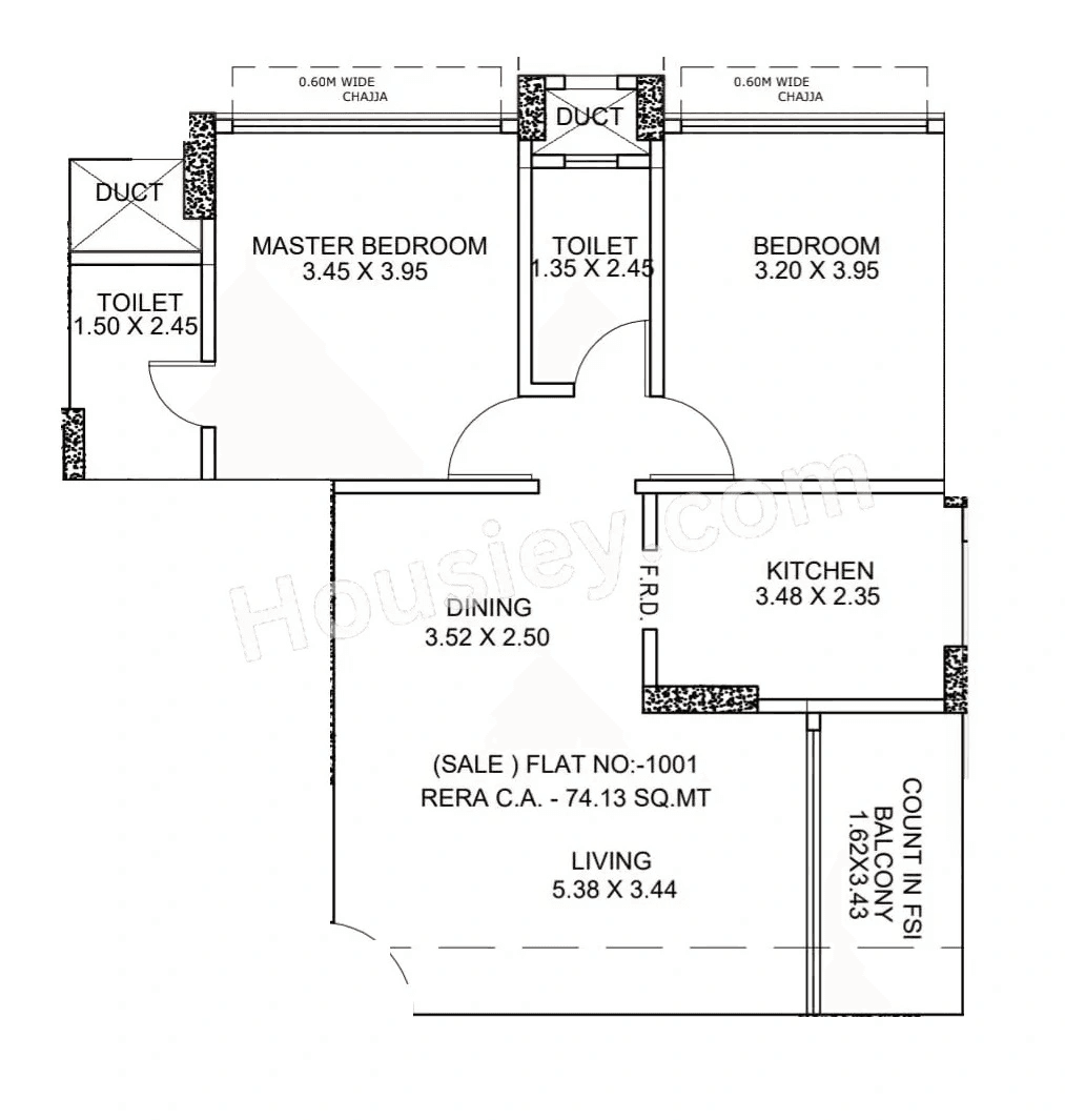 Trec Aangan Unit plan - 860 sq.ft.