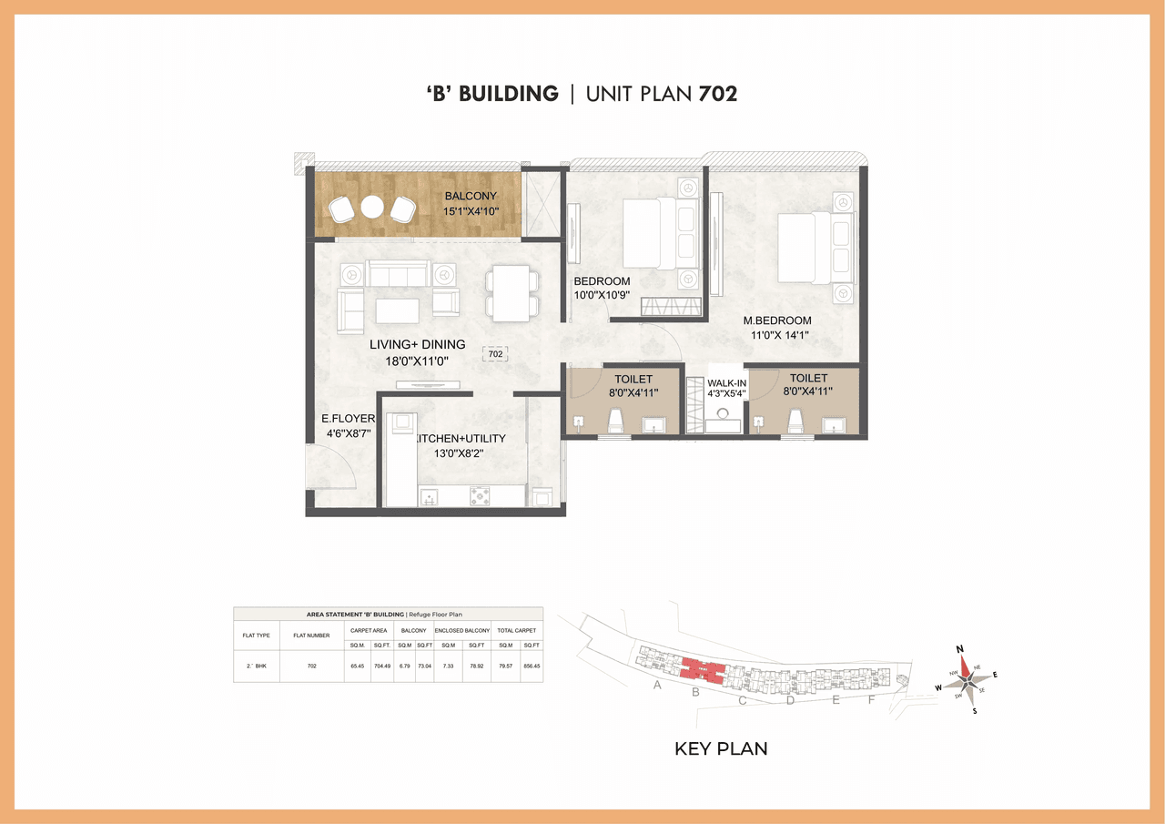 Unit plan - 856 sq.ft.