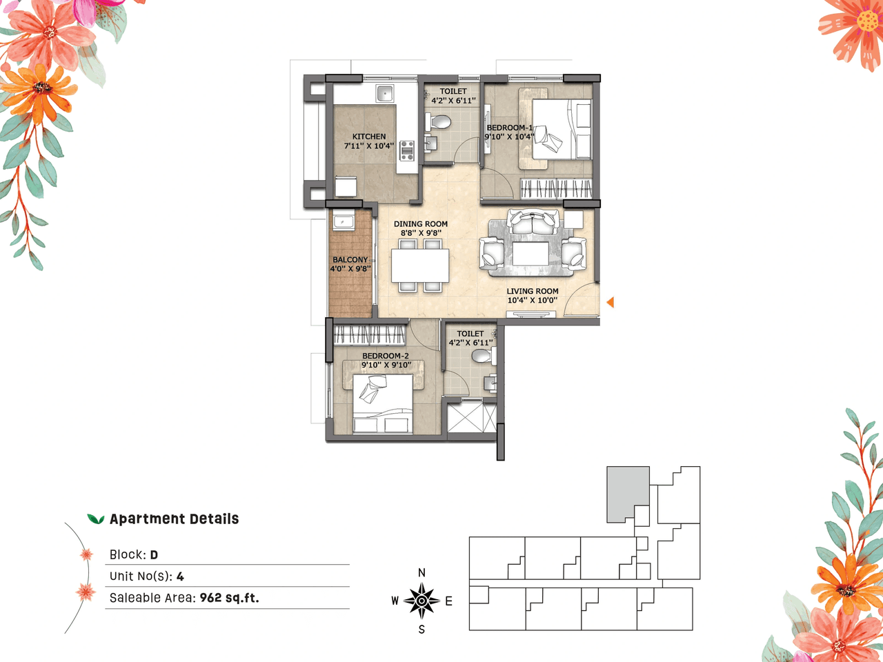 Unit plan - 625 sq.ft.