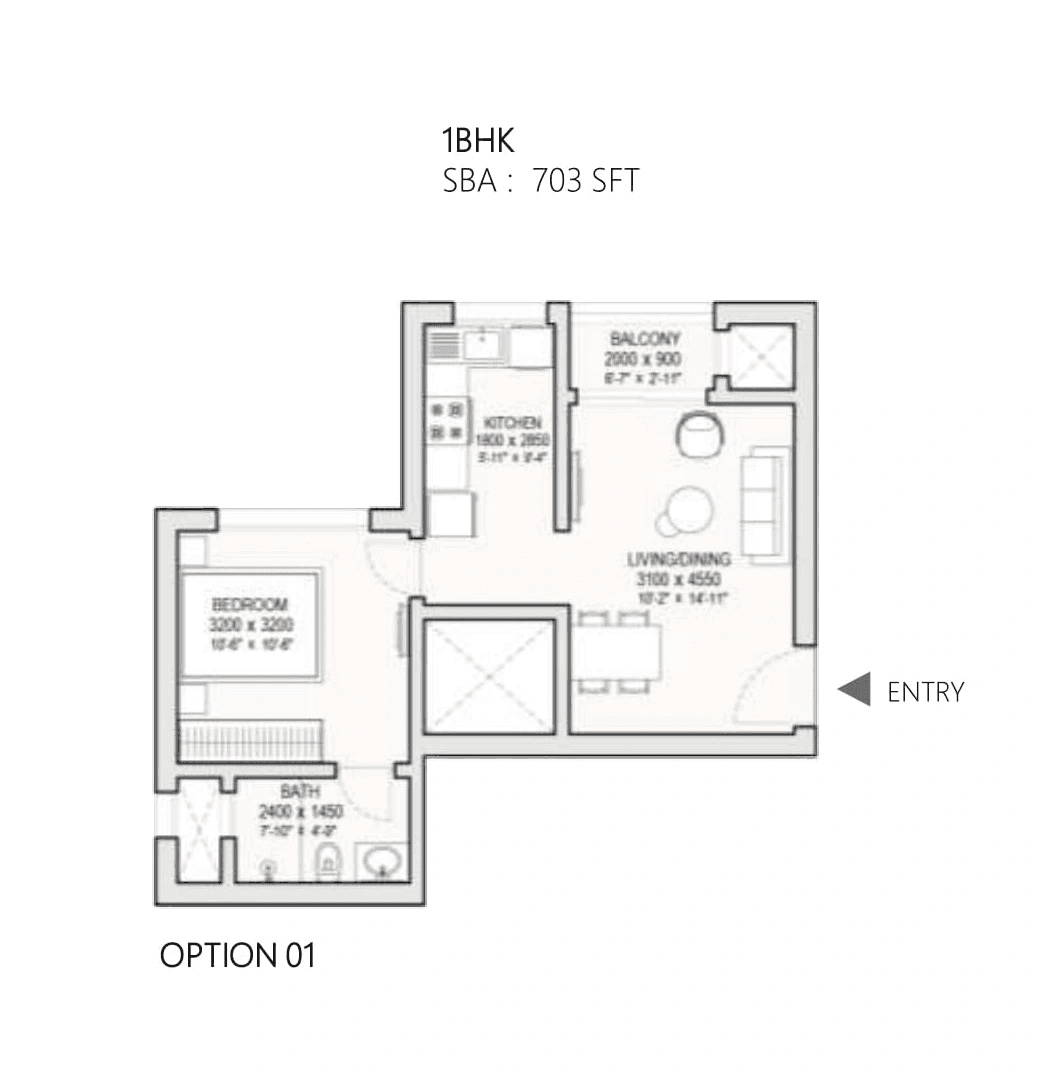 Unit plan - 506 sq.ft.