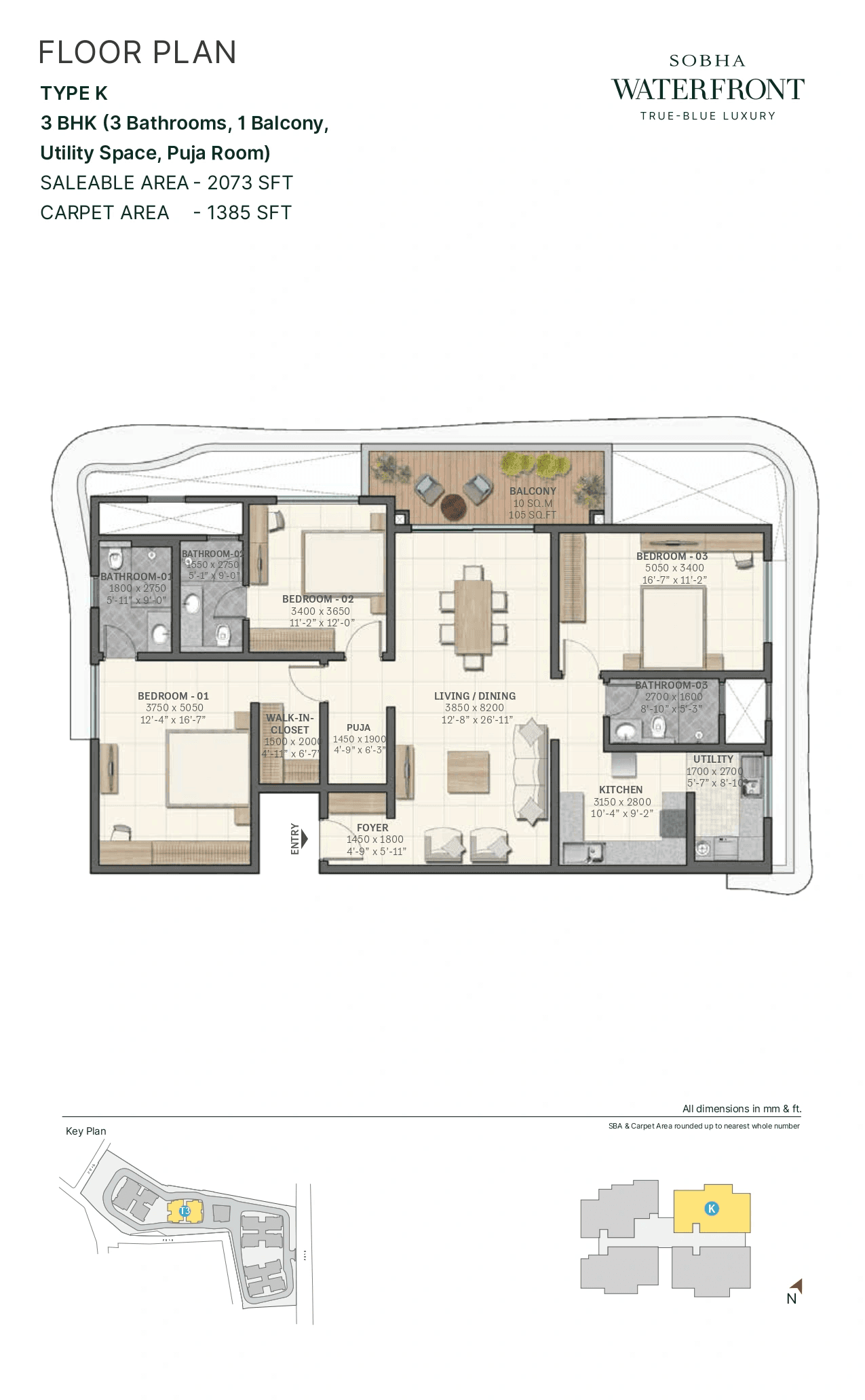 Unit plan - 1385 sq.ft.