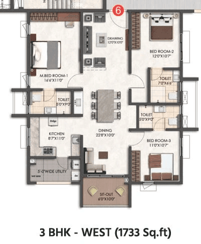 Unit plan - 1120 sq.ft.