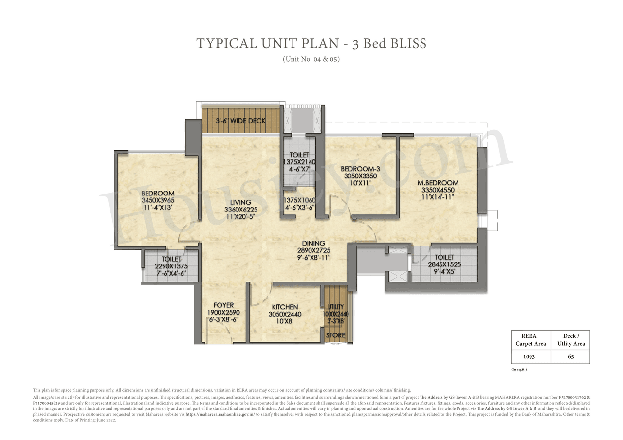 Raymond The Address by GS Unit plan - 1093 sq.ft.