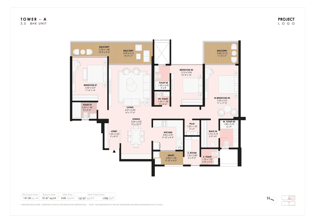 Unit plan - 1798 sq.ft.