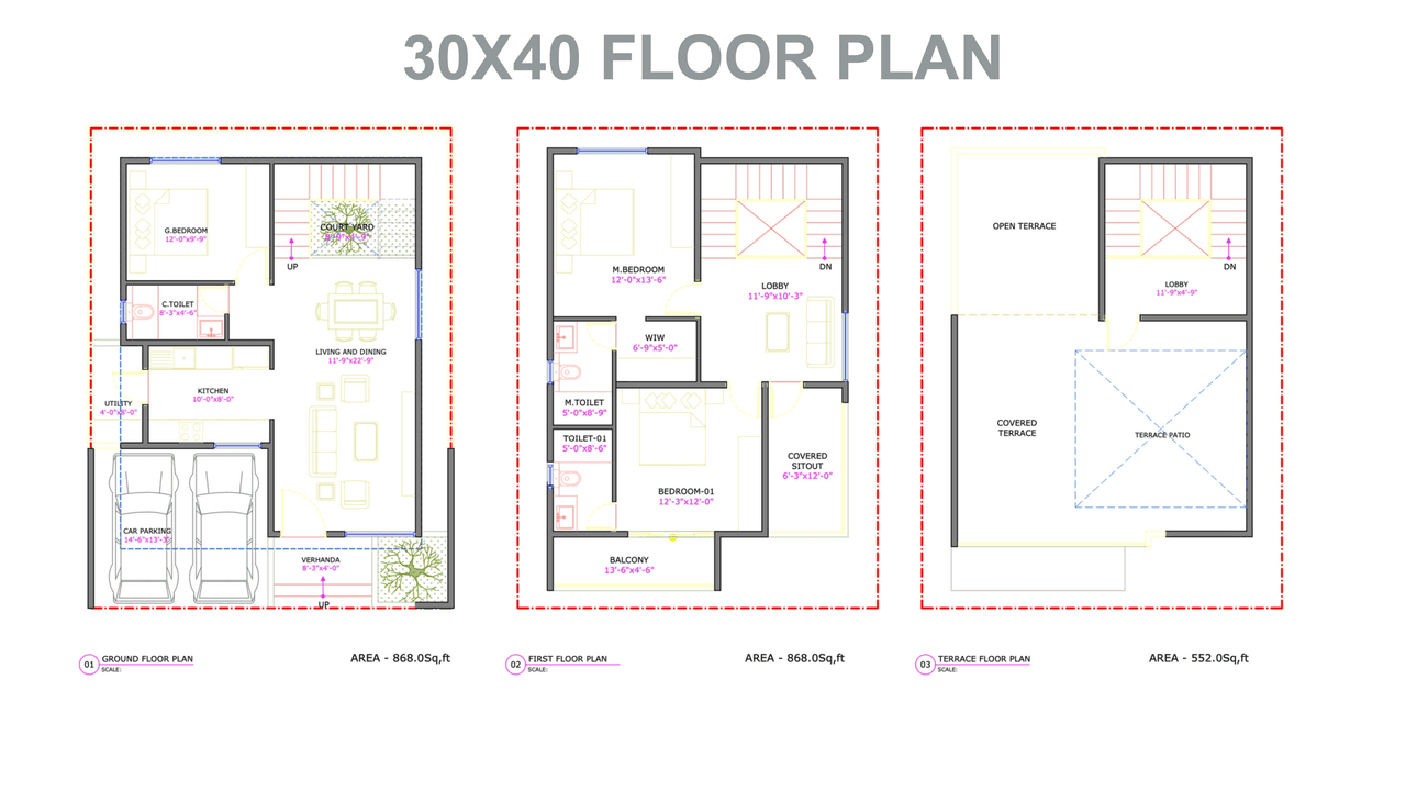Subha Villamor Unit plan - 1200 sq.ft.