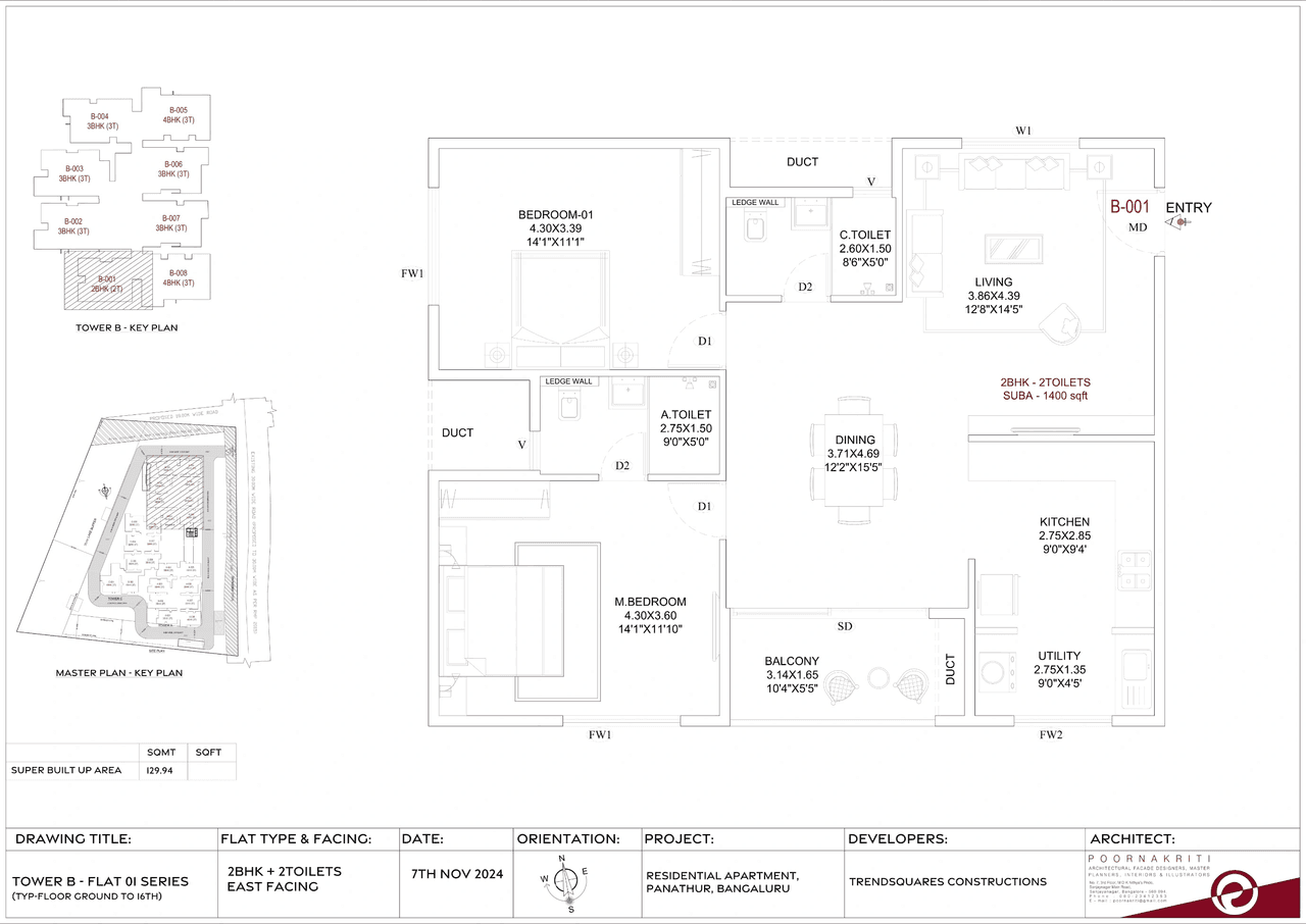 Unit plan - 989 sq.ft.