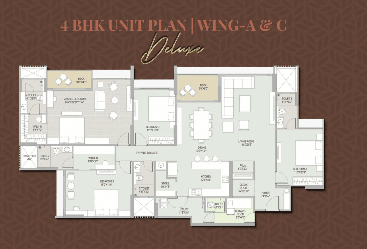 Adani Ambrosia Unit plan - 2063 sq.ft.
