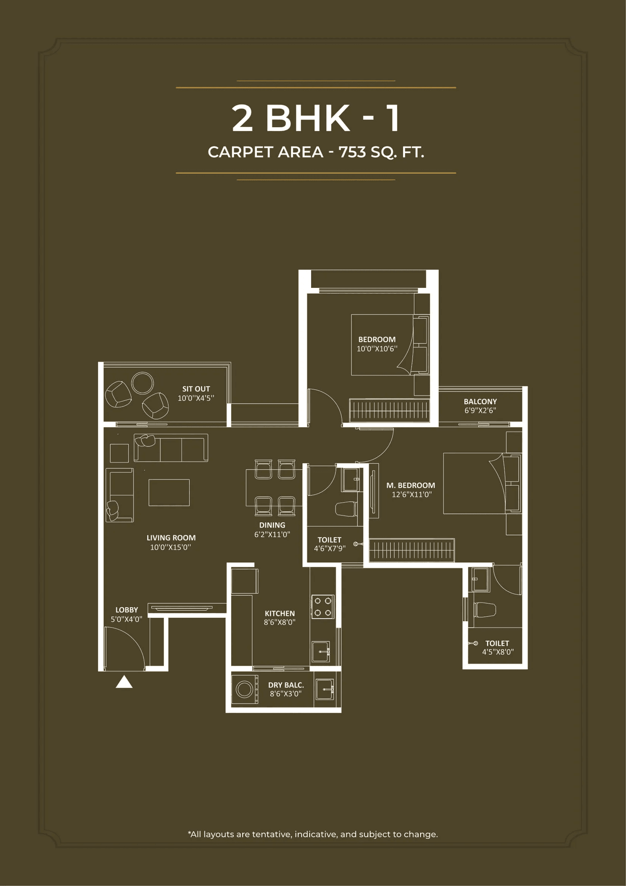Unit plan - 753 sq.ft.