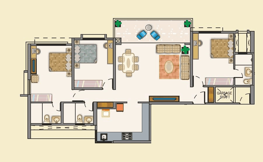 7 Plumeria Drive Unit plan - 1288 sq.ft.