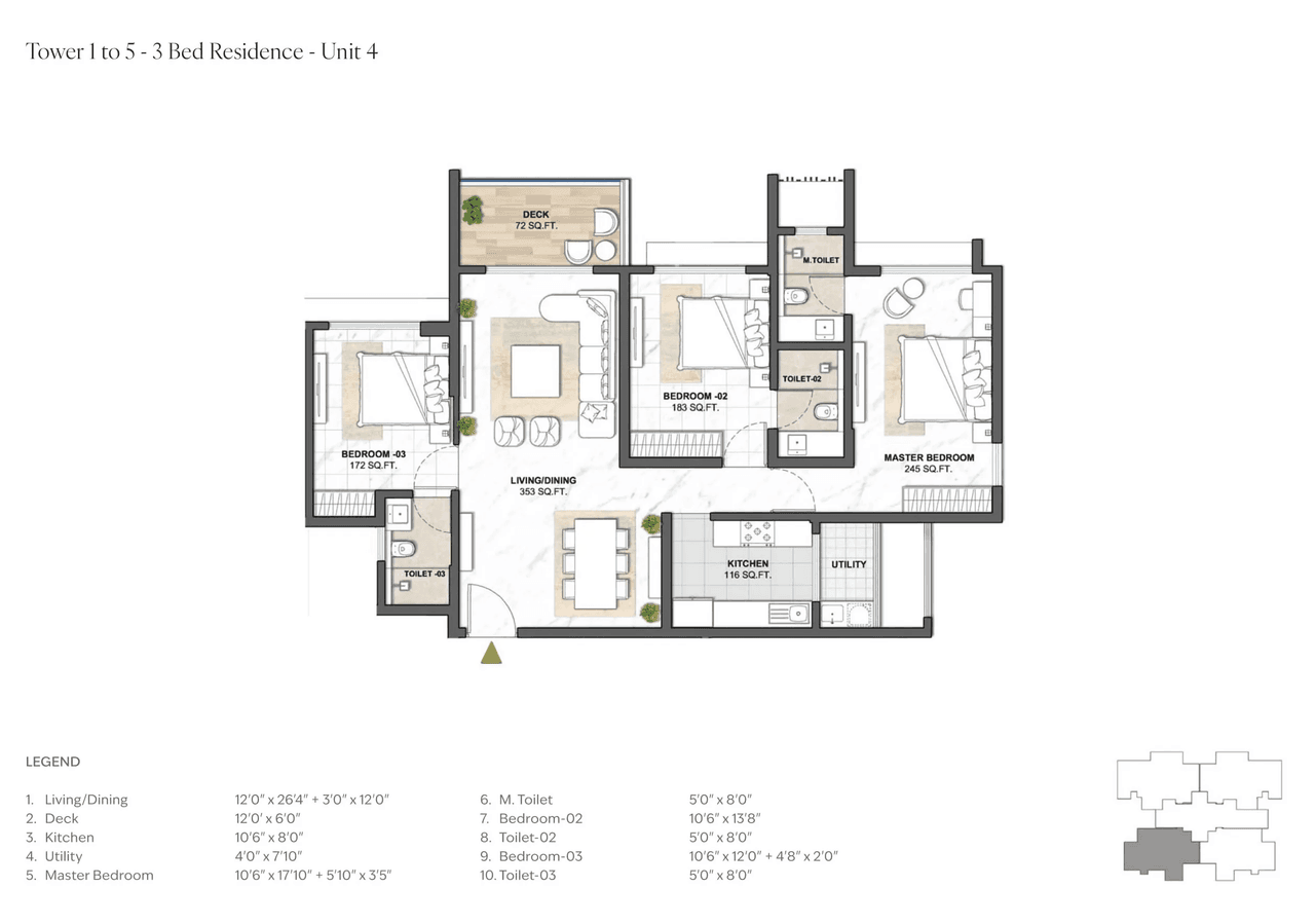 Lodha Camelot Unit plan - 1270 sq.ft.