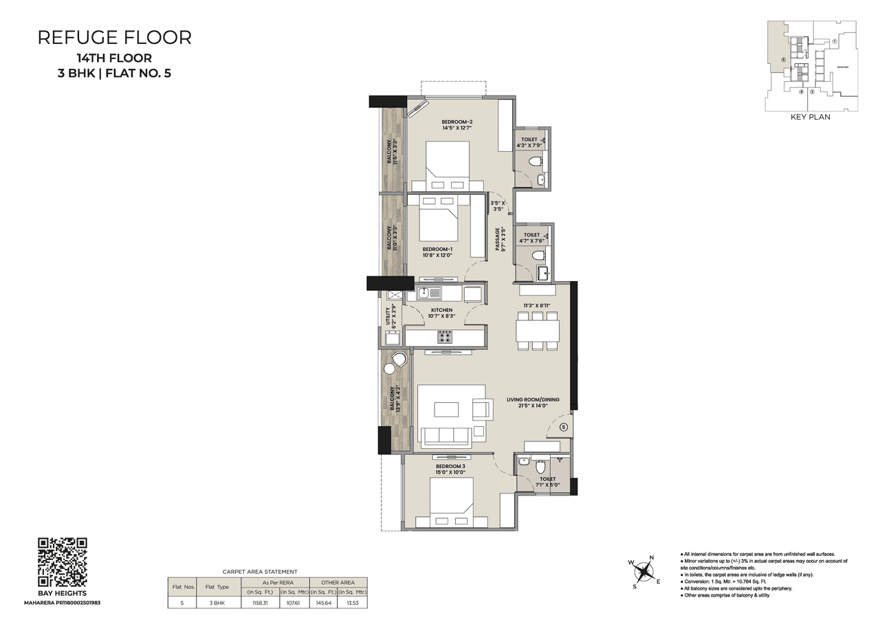 Unit plan - 1303 sq.ft.