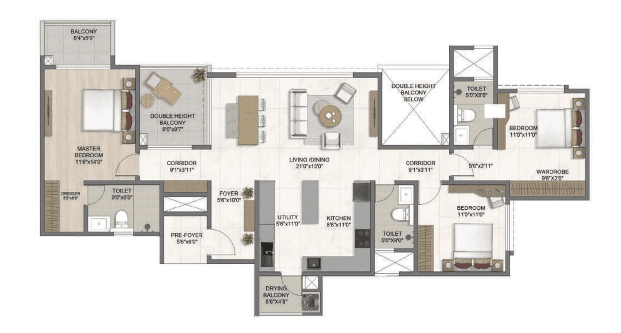 Bricks & Milestones The Big WOW Unit plan - 1463 sq.ft.