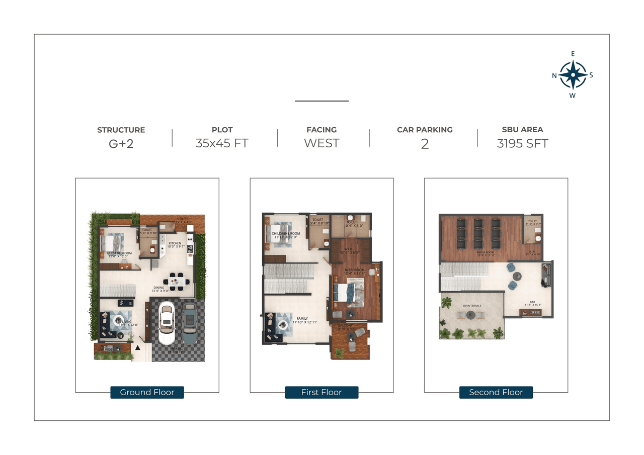 Genurise Divine Meadows Unit plan - 1575 sq.ft.