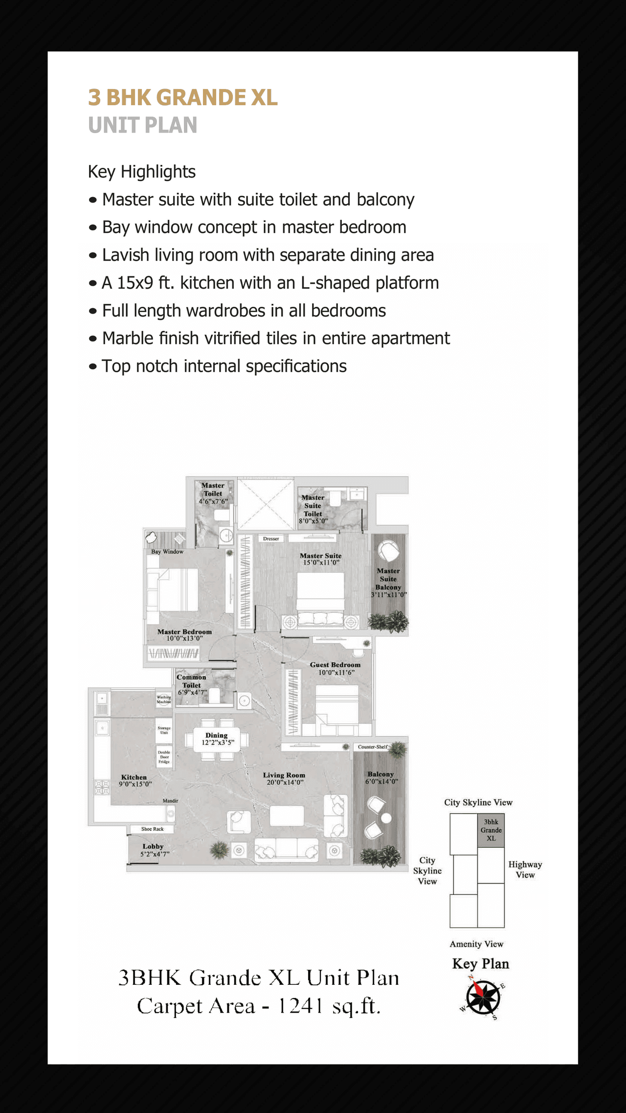 Rama Metro Life Ultima Unit plan - 1241 sq.ft.