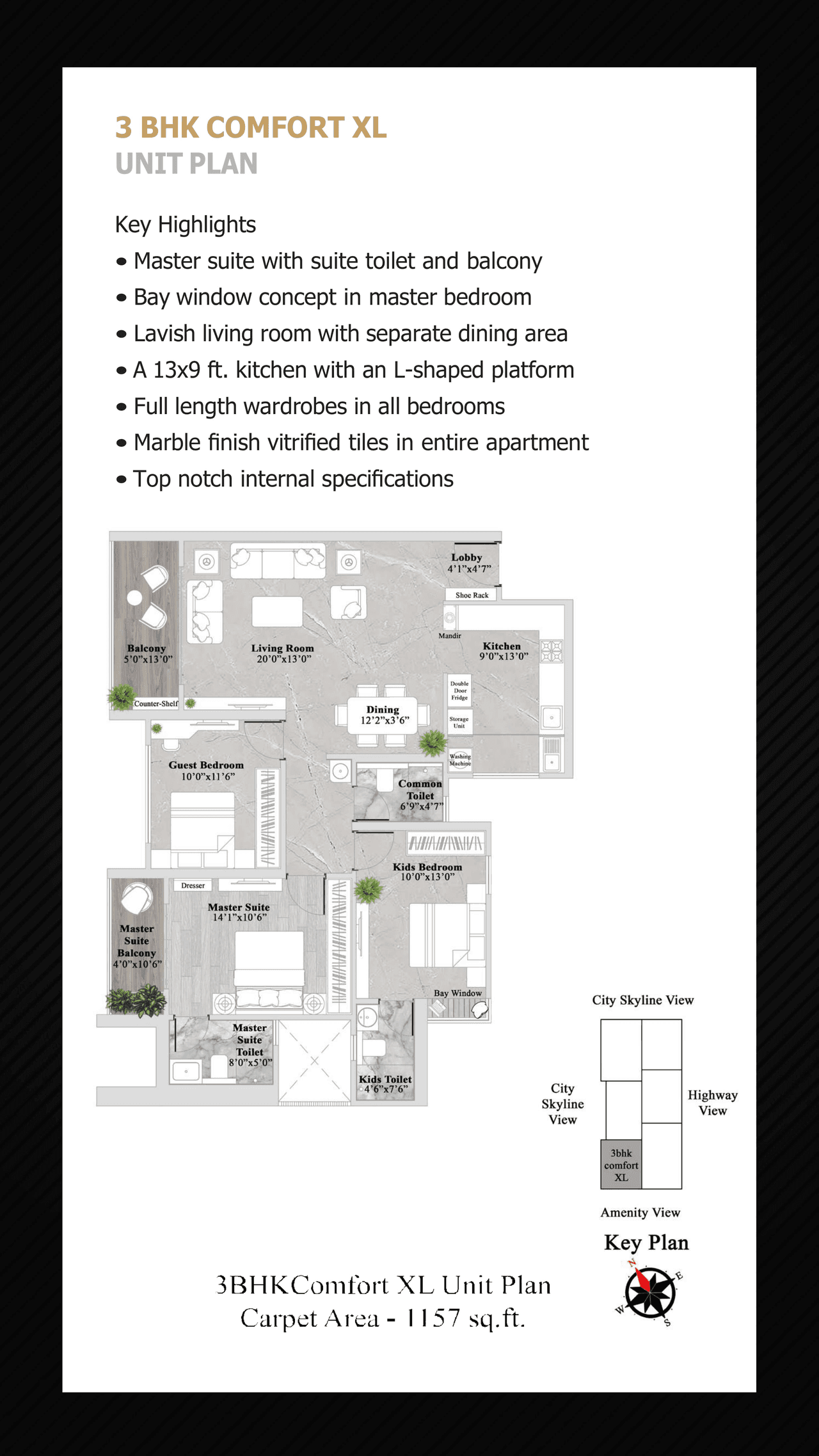 Rama Codename GOAT Unit plan - 1157 sq.ft.