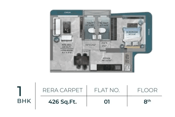 Goyal Atlantis Unit plan - 426 sq.ft.