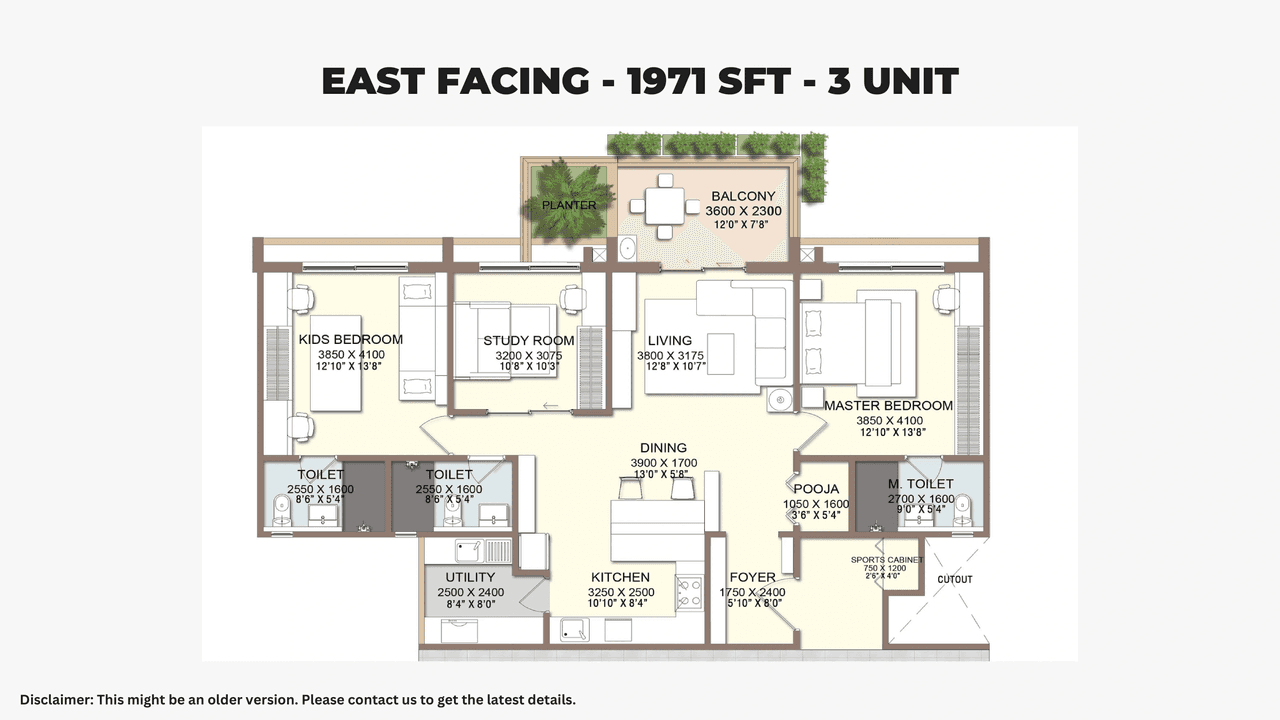 2getherments 2G Tula Unit plan - 1202 sq.ft.