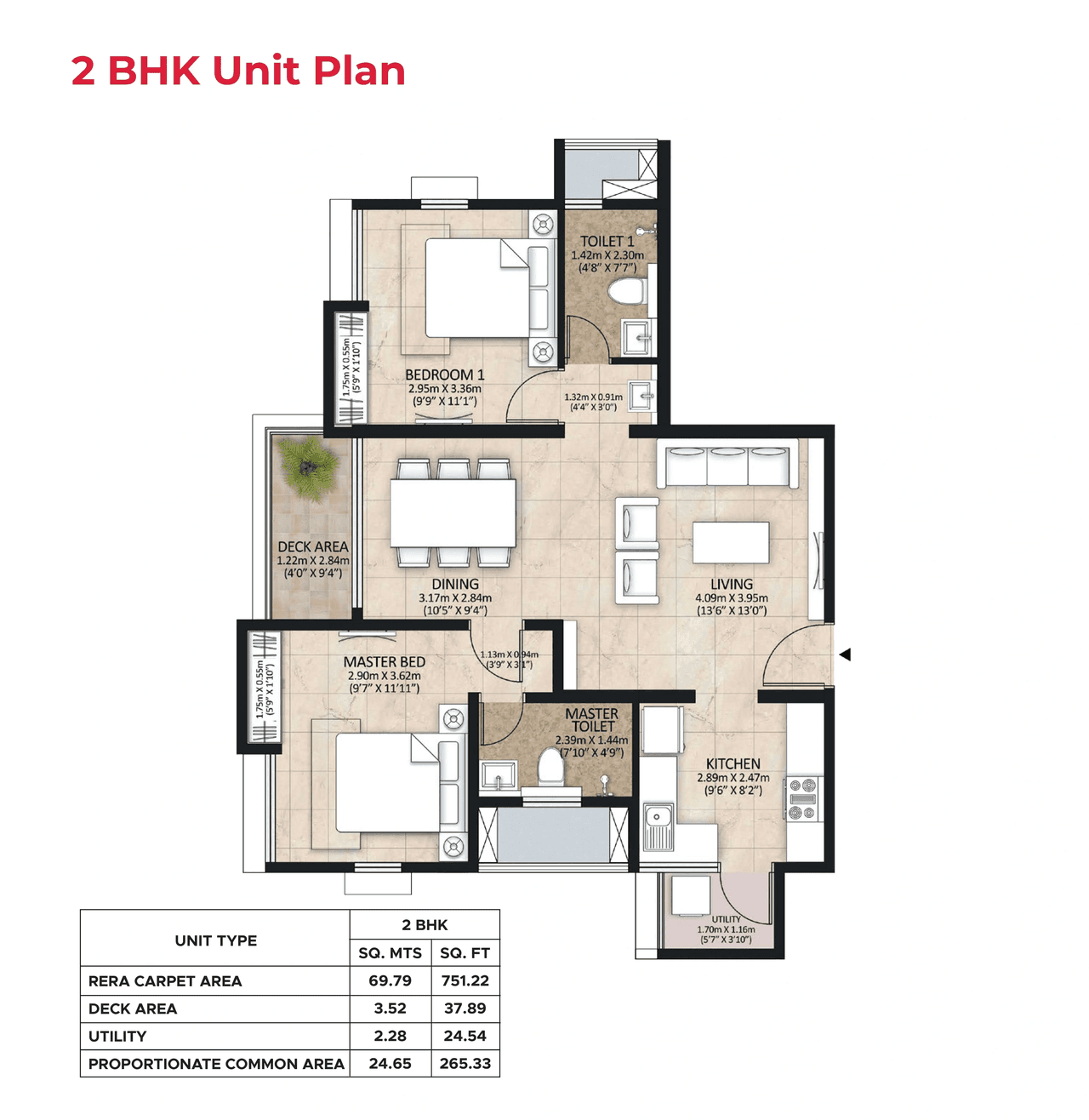 Unit plan - 751 sq.ft.