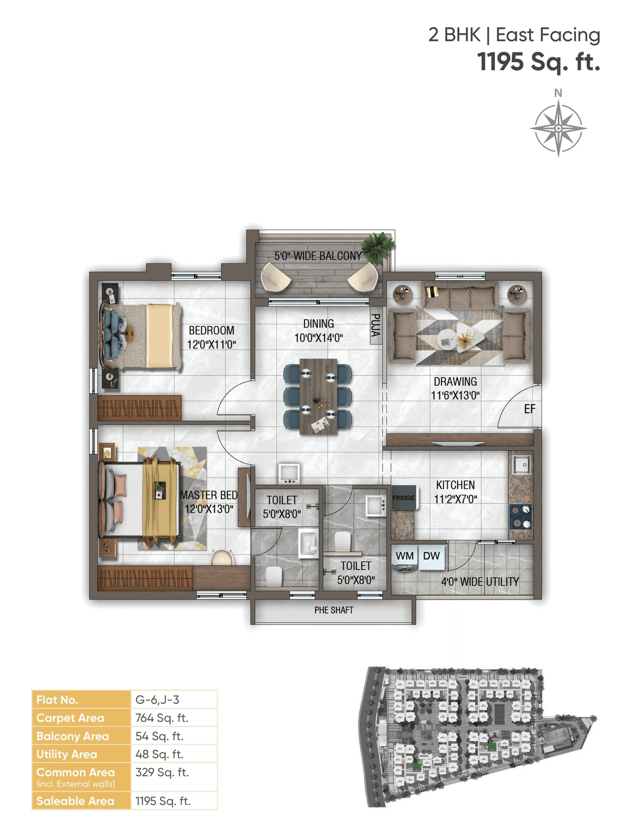 Unit plan - 764 sq.ft.