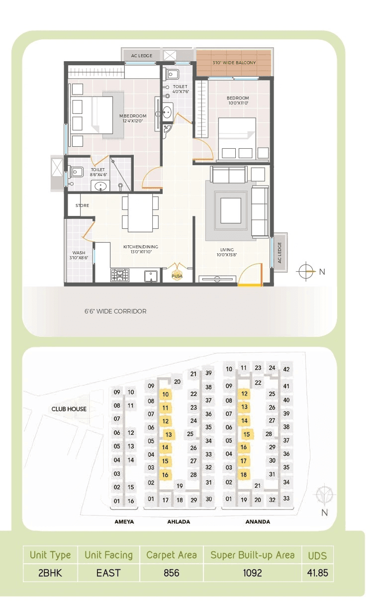 Unit plan - 856 sq.ft.