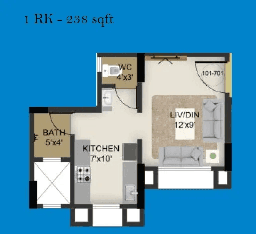 Unit plan - 238 sq.ft.
