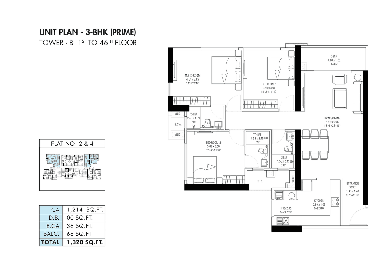 Unit plan - 1320 sq.ft.
