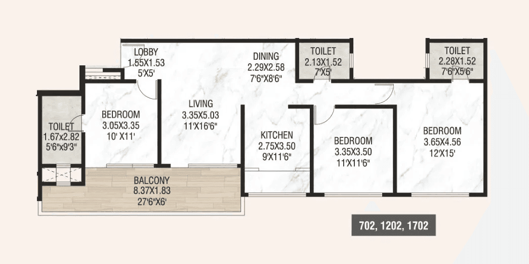 Unit plan - 1156 sq.ft.