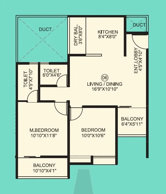 Unit plan - 731 sq.ft.