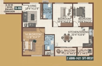 Unit plan - 962 sq.ft.