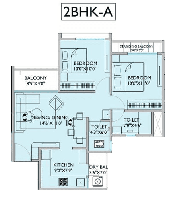 Shankeshwar Citadel Unit plan - 639 sq.ft.