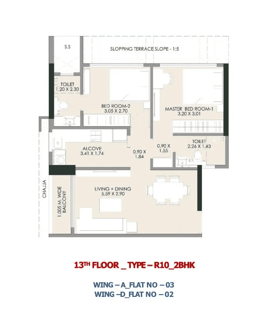 Unit plan - 606 sq.ft.